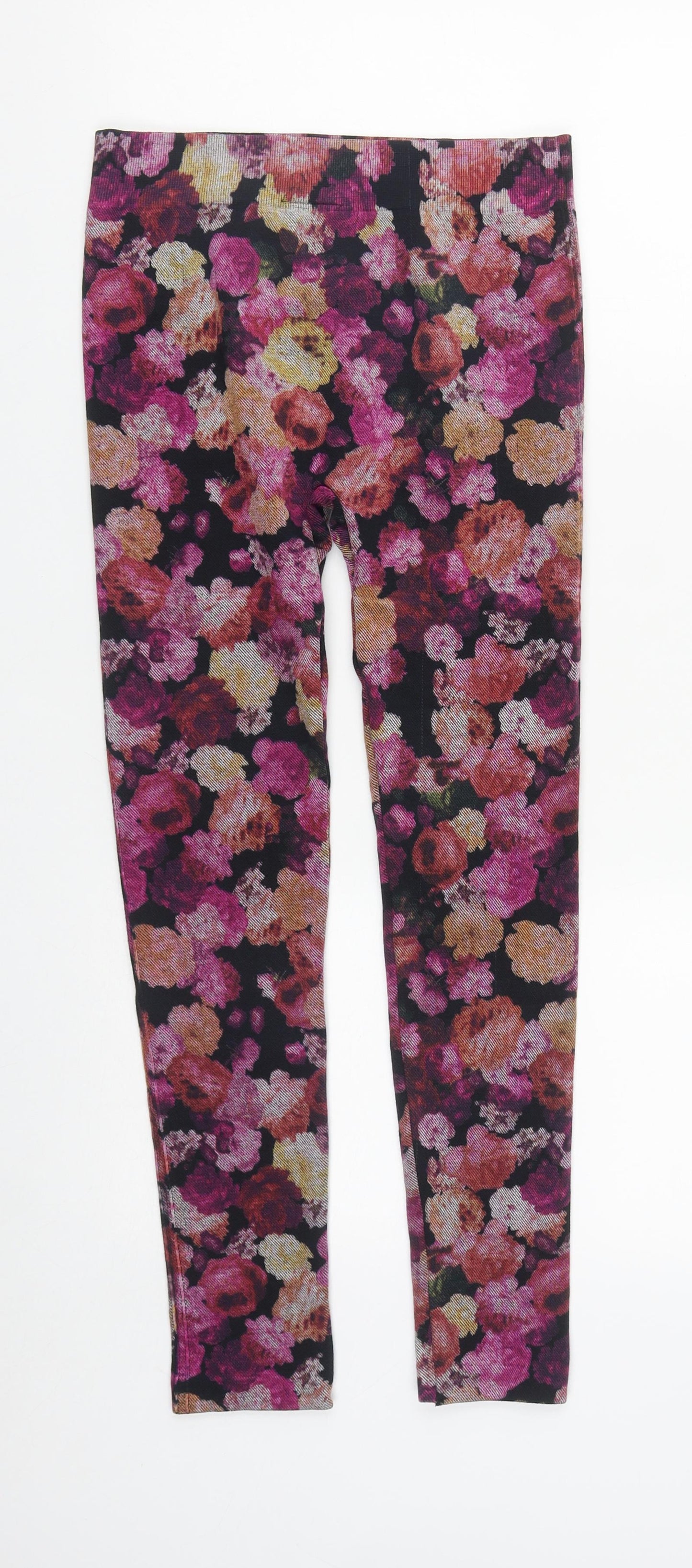 George Womens Multicoloured Floral Polyester Cropped Leggings Size M L24 in