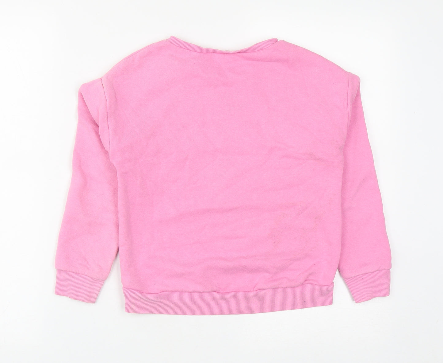 Dunnes Girls Pink  Cotton Pullover Sweatshirt Size 9 Years   - Love