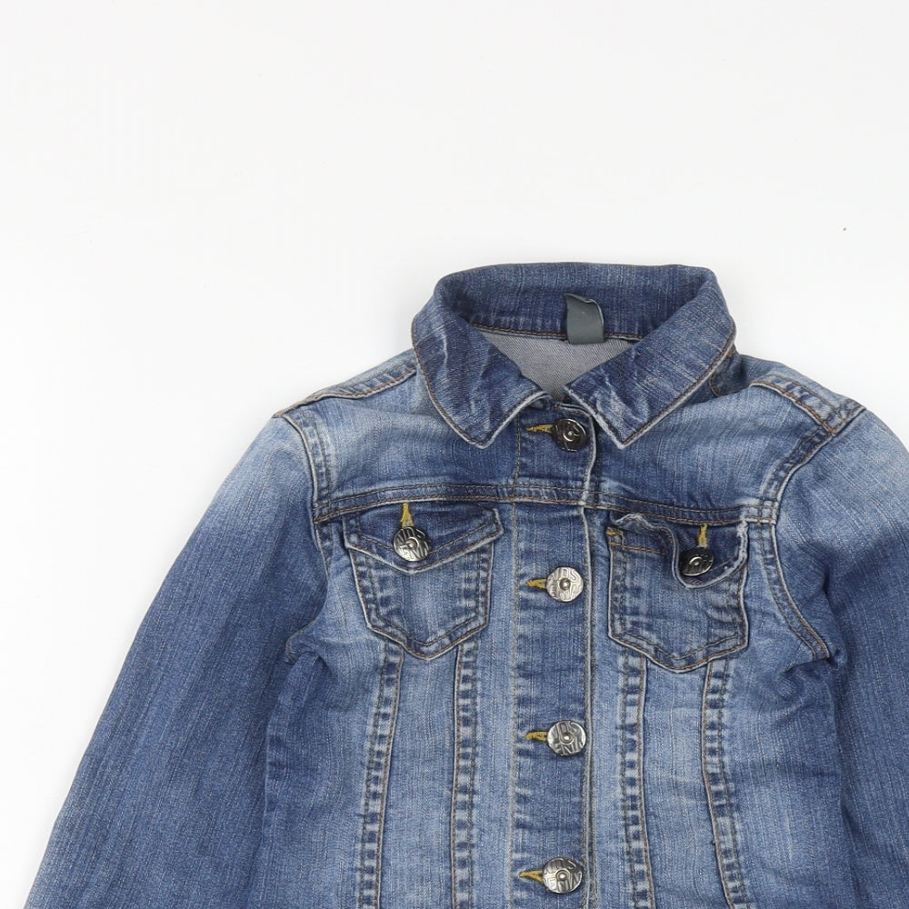 Zara Girls Blue   Jacket  Size 9-10 Years  Button