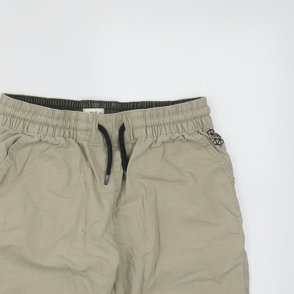 F&F Boys Beige  Cotton Bermuda Shorts Size 10-11 Years  Regular Drawstring