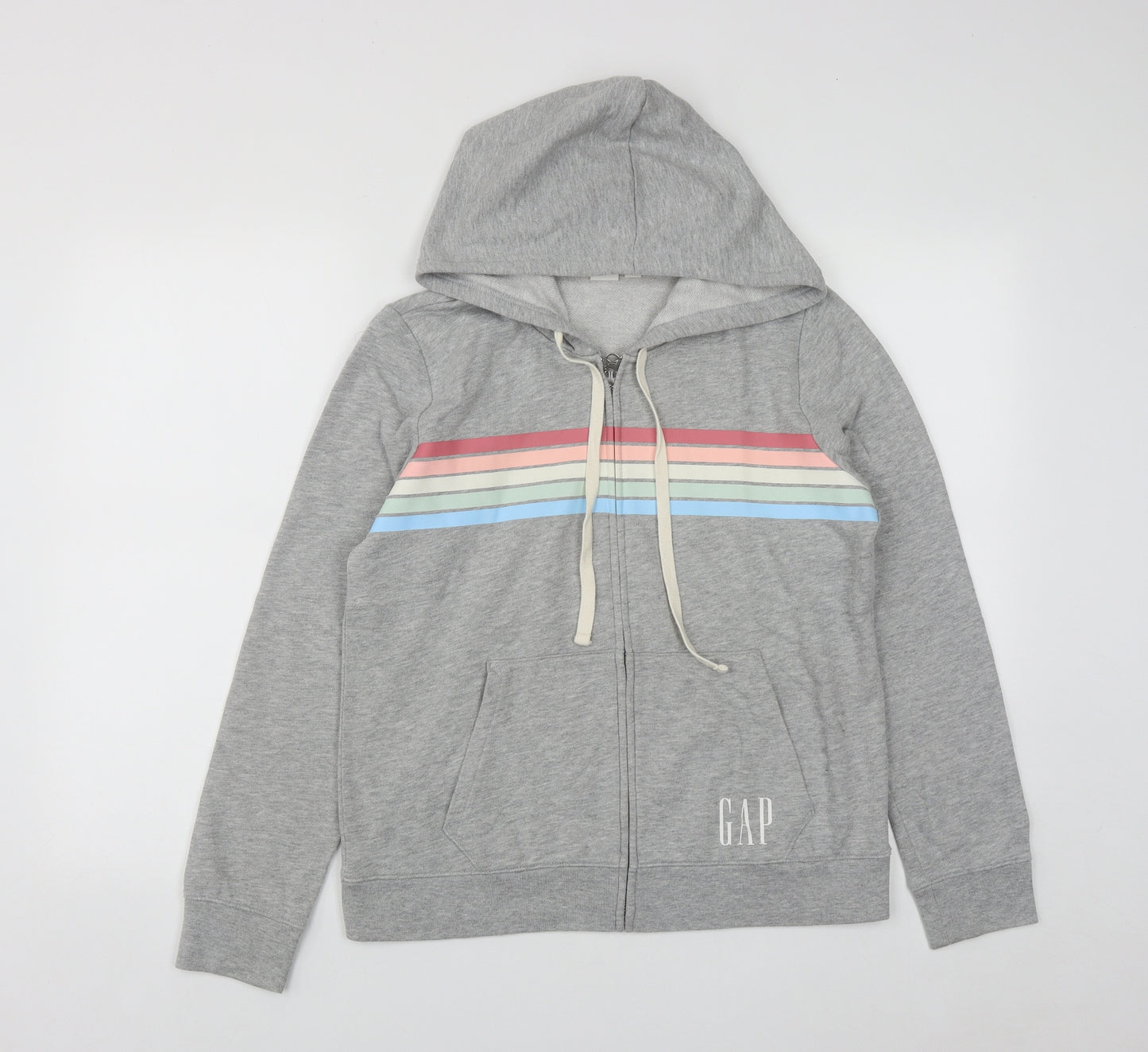 Gap Womens Grey Striped Cotton Full Zip Hoodie Size S  Zip