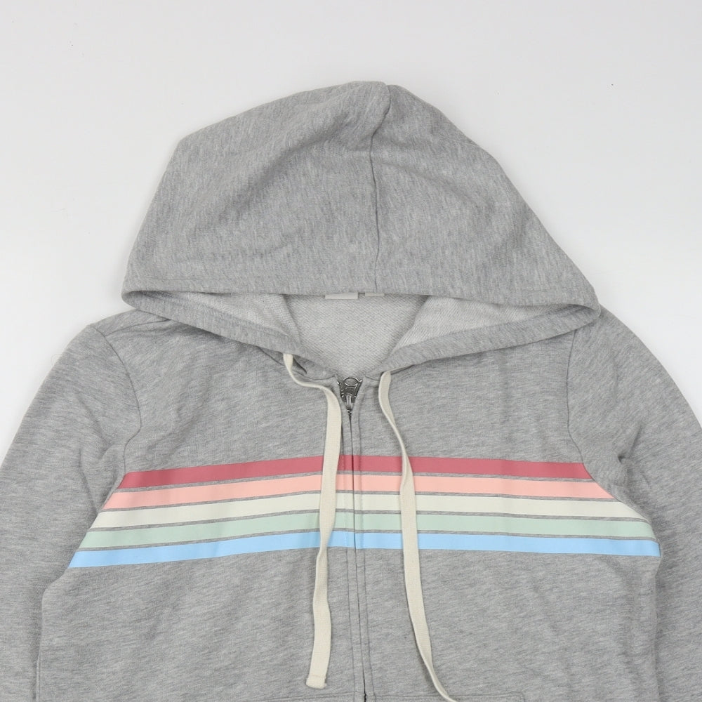 Gap Womens Grey Striped Cotton Full Zip Hoodie Size S  Zip