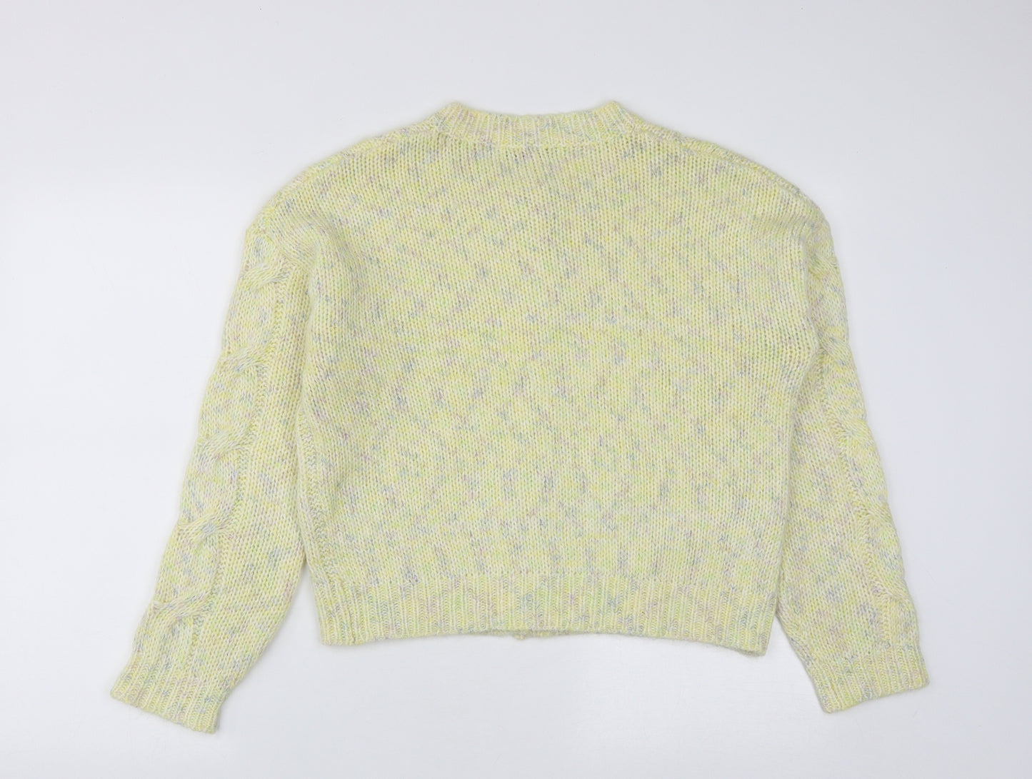 NEXT Womens Yellow Round Neck  Acrylic Cardigan Jumper Size S