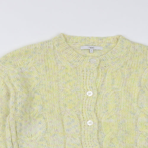 NEXT Womens Yellow Round Neck  Acrylic Cardigan Jumper Size S
