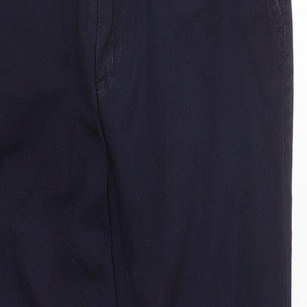 H&M Womens Blue  Cotton Trousers  Size 10 L30 in Regular Zip