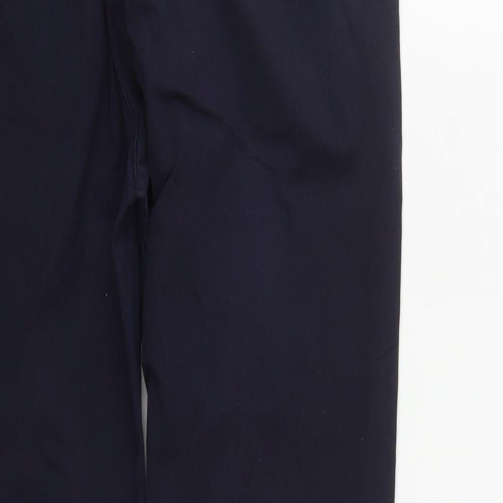 H&M Womens Blue  Cotton Trousers  Size 10 L30 in Regular Zip