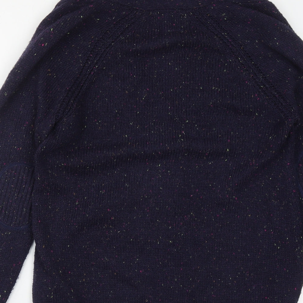 New Look Womens Blue V-Neck  Polyester Cardigan Jumper Size 12