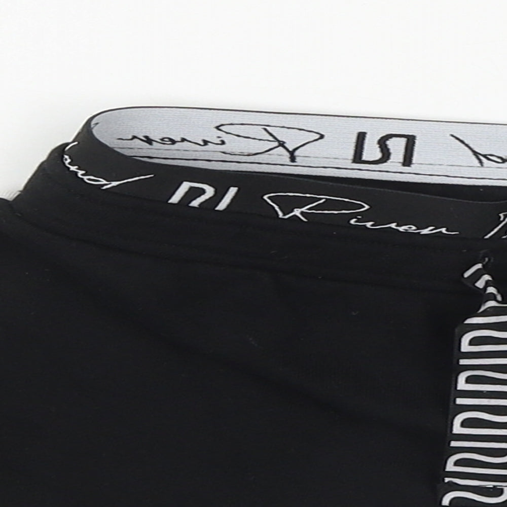 River Island Girls Black  Cotton Sweat Shorts Size 9-10 Years  Regular Drawstring