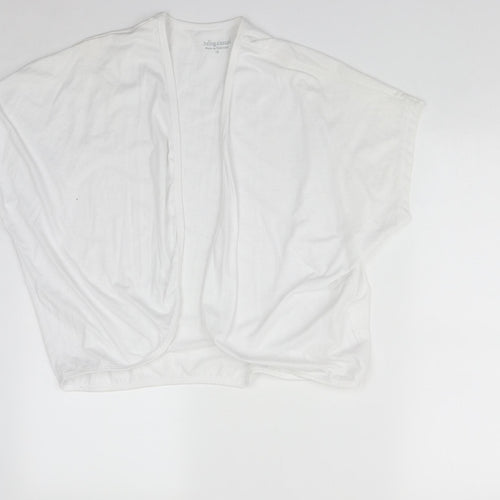 BEING CASUAL Womens White V-Neck  Polyester Shrug Jumper Size 18