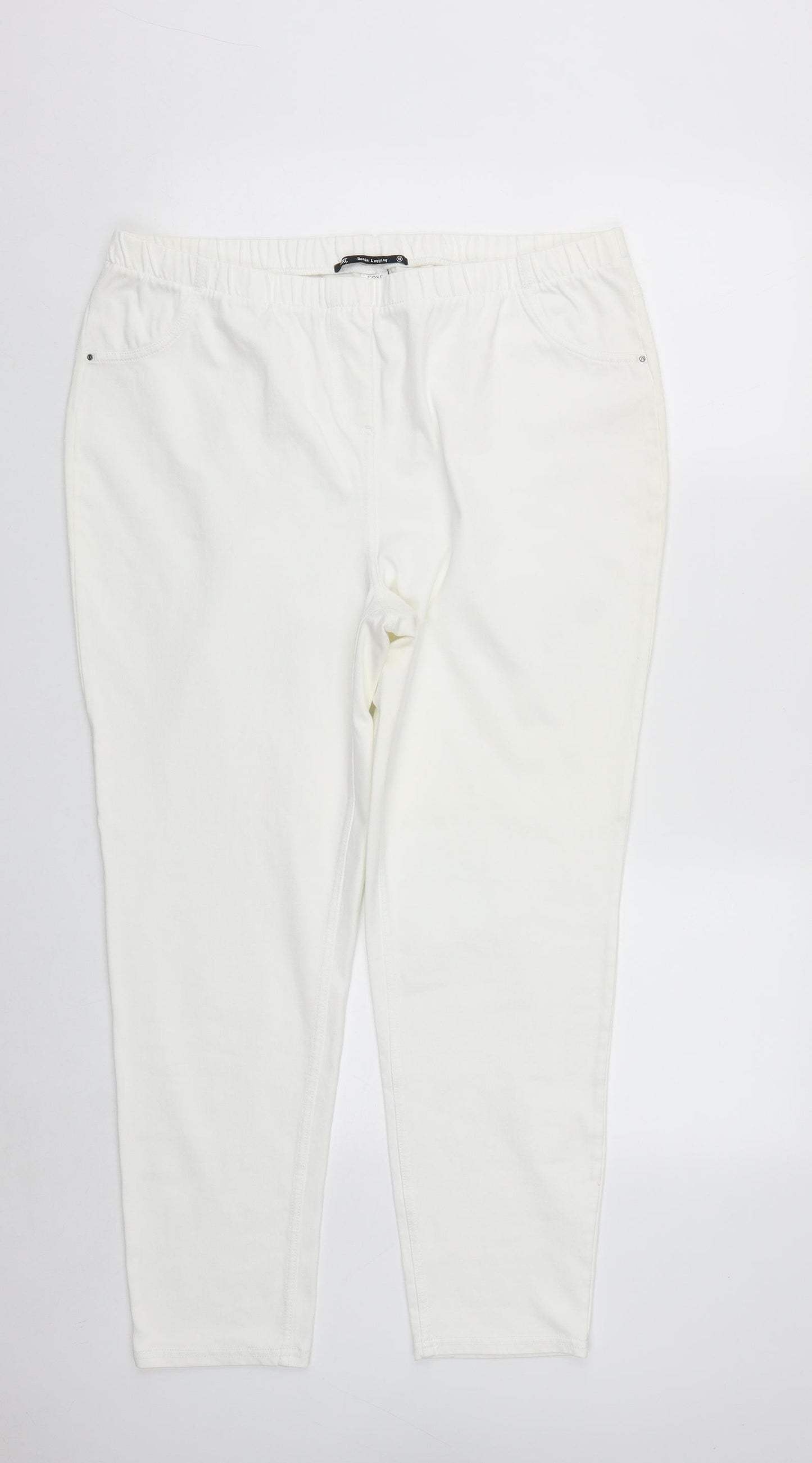 NEXT Womens White  Cotton Jegging Jeans Size 18 L27 in Regular