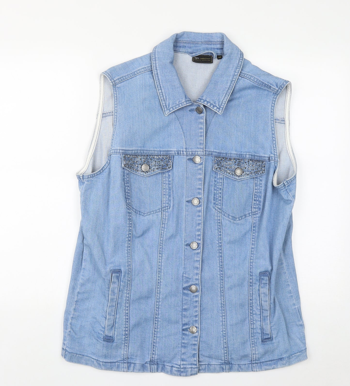 BPC selection Womens Blue   Biker Waistcoat Size 20  Button - Denim Waistcoat