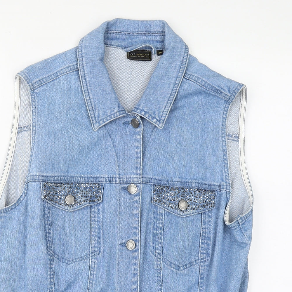 BPC selection Womens Blue   Biker Waistcoat Size 20  Button - Denim Waistcoat