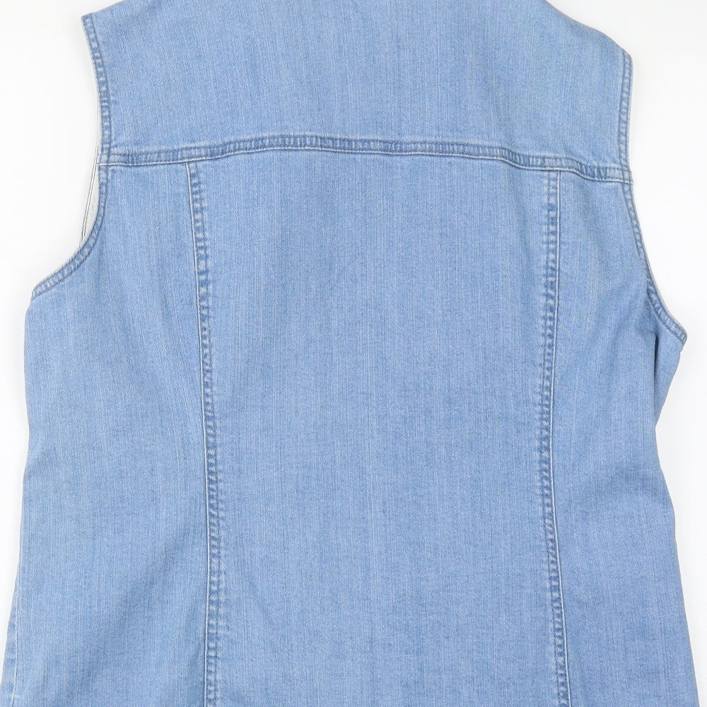 BPC selection Womens Blue   Biker Waistcoat Size 20  Button - Denim Waistcoat