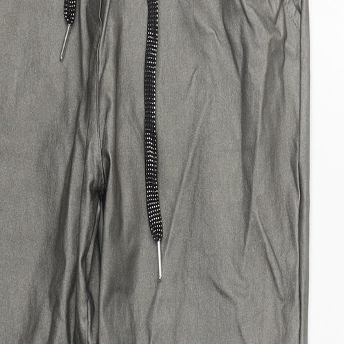 Preworn Womens Silver  Viscose Sweatpants Trousers Size 28 in L26 in Regular Drawstring