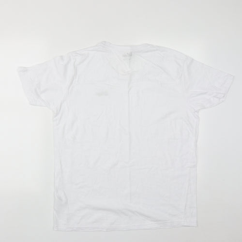 Lee Cooper Mens White  Cotton  T-Shirt Size L Round Neck