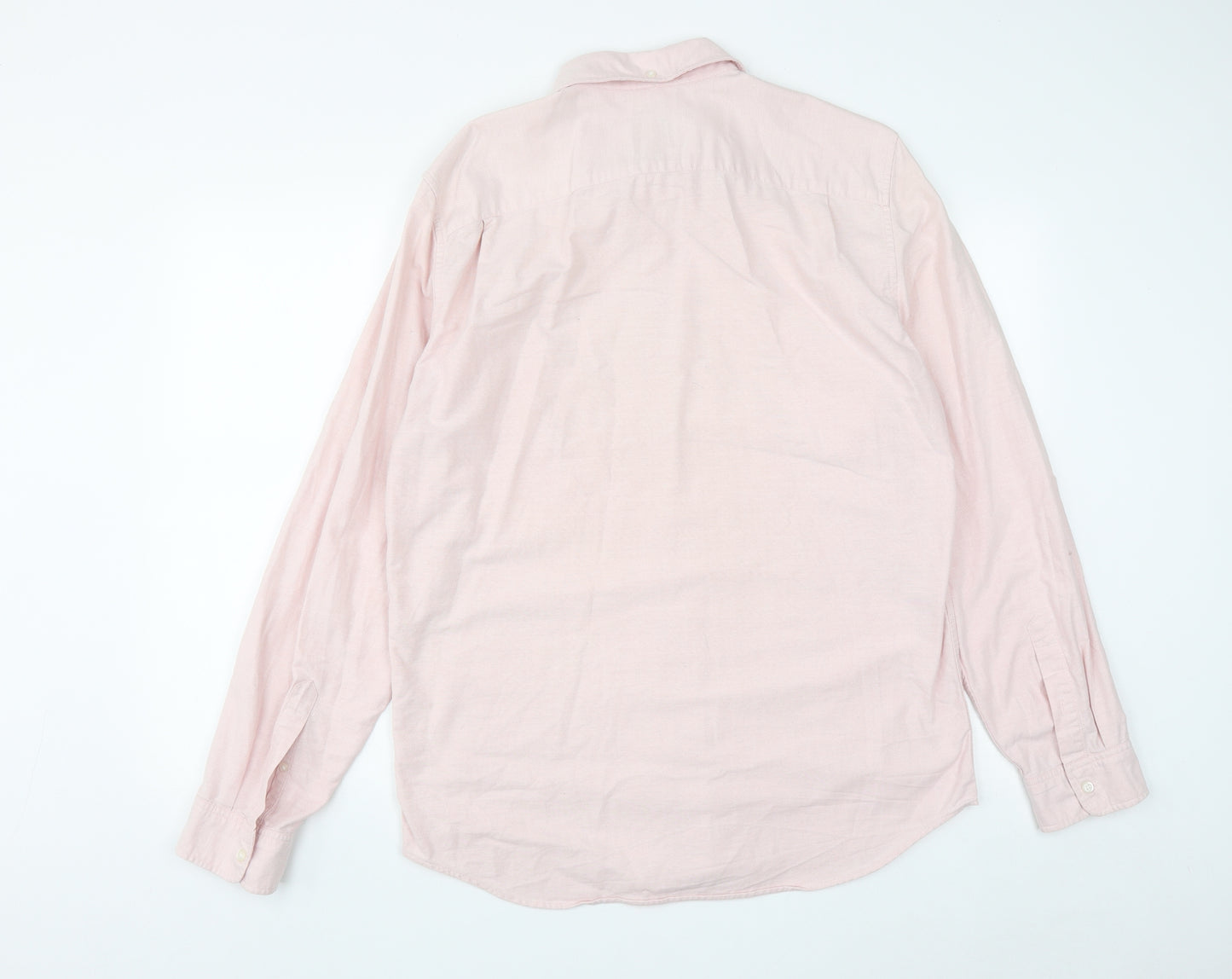 Gap Mens Pink  Polyester  Button-Up Size L Collared Button