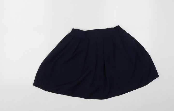 Preworn Girls Blue  Polyester A-Line Skirt Size S  Regular Zip