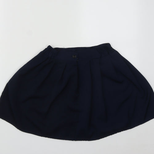 Preworn Girls Blue  Polyester A-Line Skirt Size S  Regular Zip