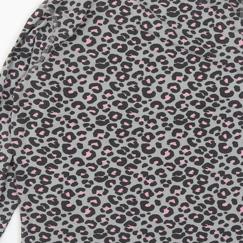 Marks and Spencer Girls Grey Geometric Cotton Pullover Sweatshirt Size 12-13 Years