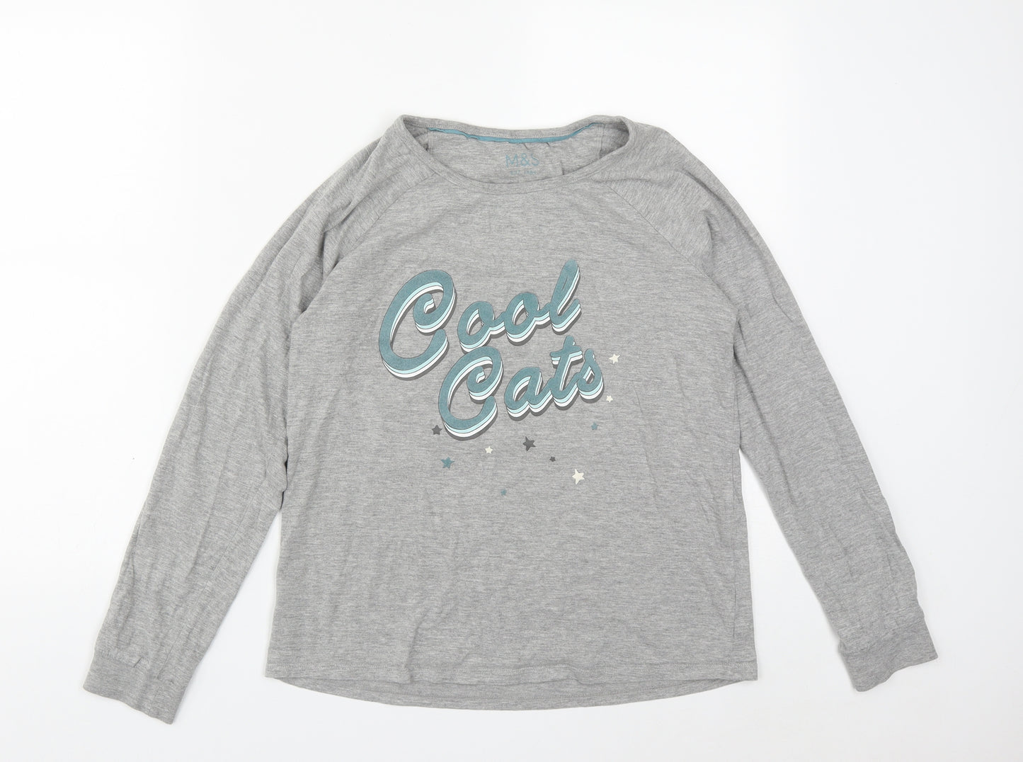 Marks and Spencer Womens Grey  Polyester Pullover Sweatshirt Size M   - Cool Cat