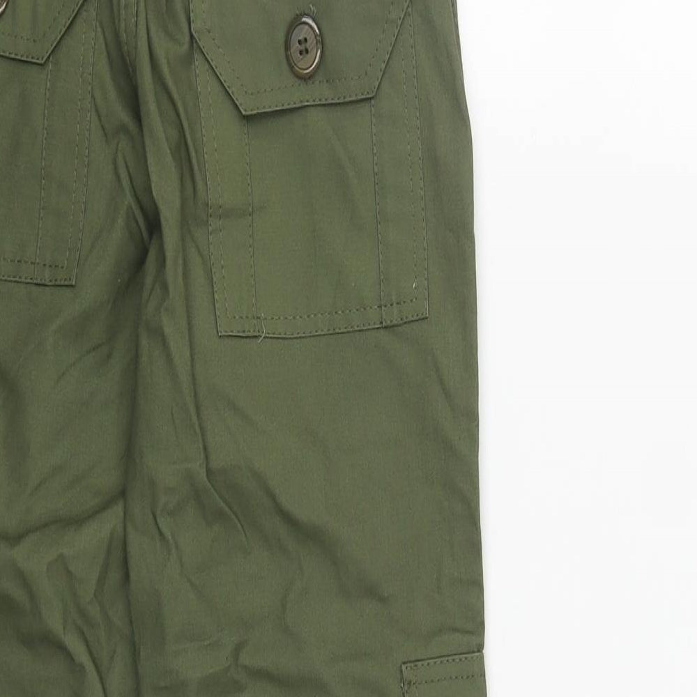 A2Z 4 kids Girls Green  Cotton Cargo Trousers Size 11-12 Years L26 in Regular Zip