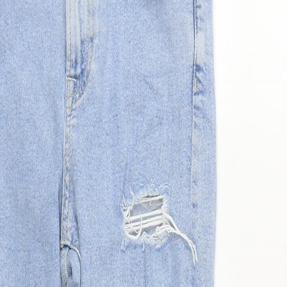 New Look Girls Blue  Cotton Straight Jeans Size 12 Years L27 in Regular Zip