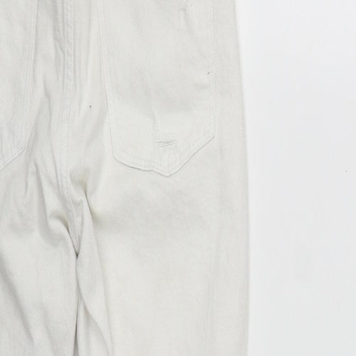 Demin&Co Womens White  Cotton Straight Jeans Size 4 L25 in Regular Zip