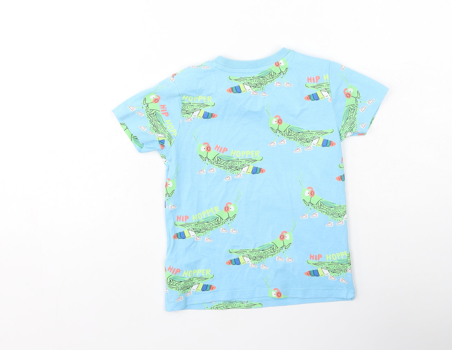 Marks and Spencer Boys Blue  Cotton Basic T-Shirt Size 3-4 Years Round Neck