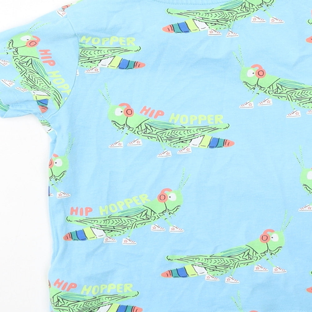 Marks and Spencer Boys Blue  Cotton Basic T-Shirt Size 3-4 Years Round Neck
