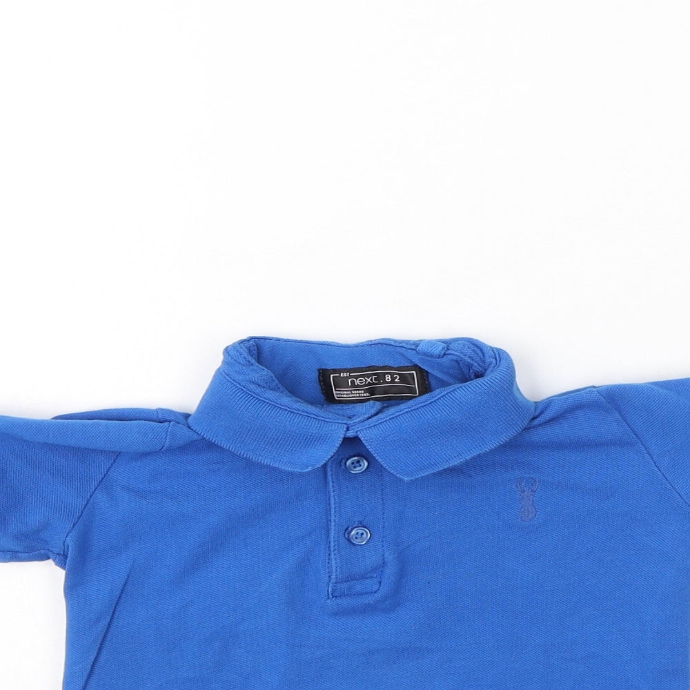 NEXT Boys Blue  Cotton Basic Polo Size 3 Years Collared