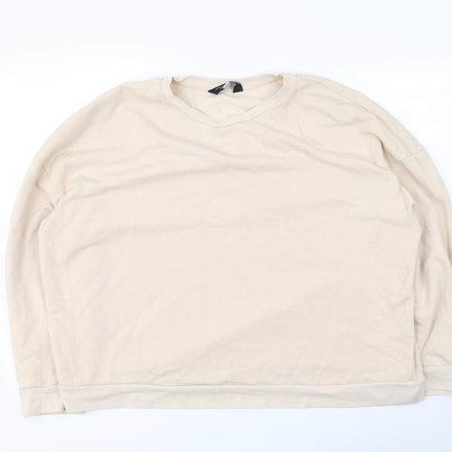 Dorothy Perkins Womens Beige  Cotton Pullover Sweatshirt Size 20