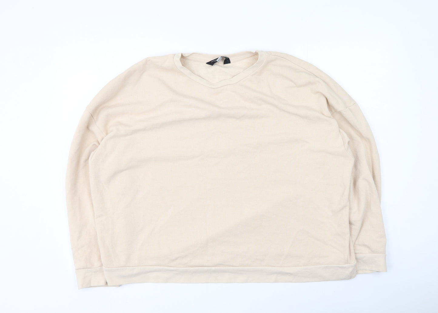 Dorothy Perkins Womens Beige  Cotton Pullover Sweatshirt Size 20