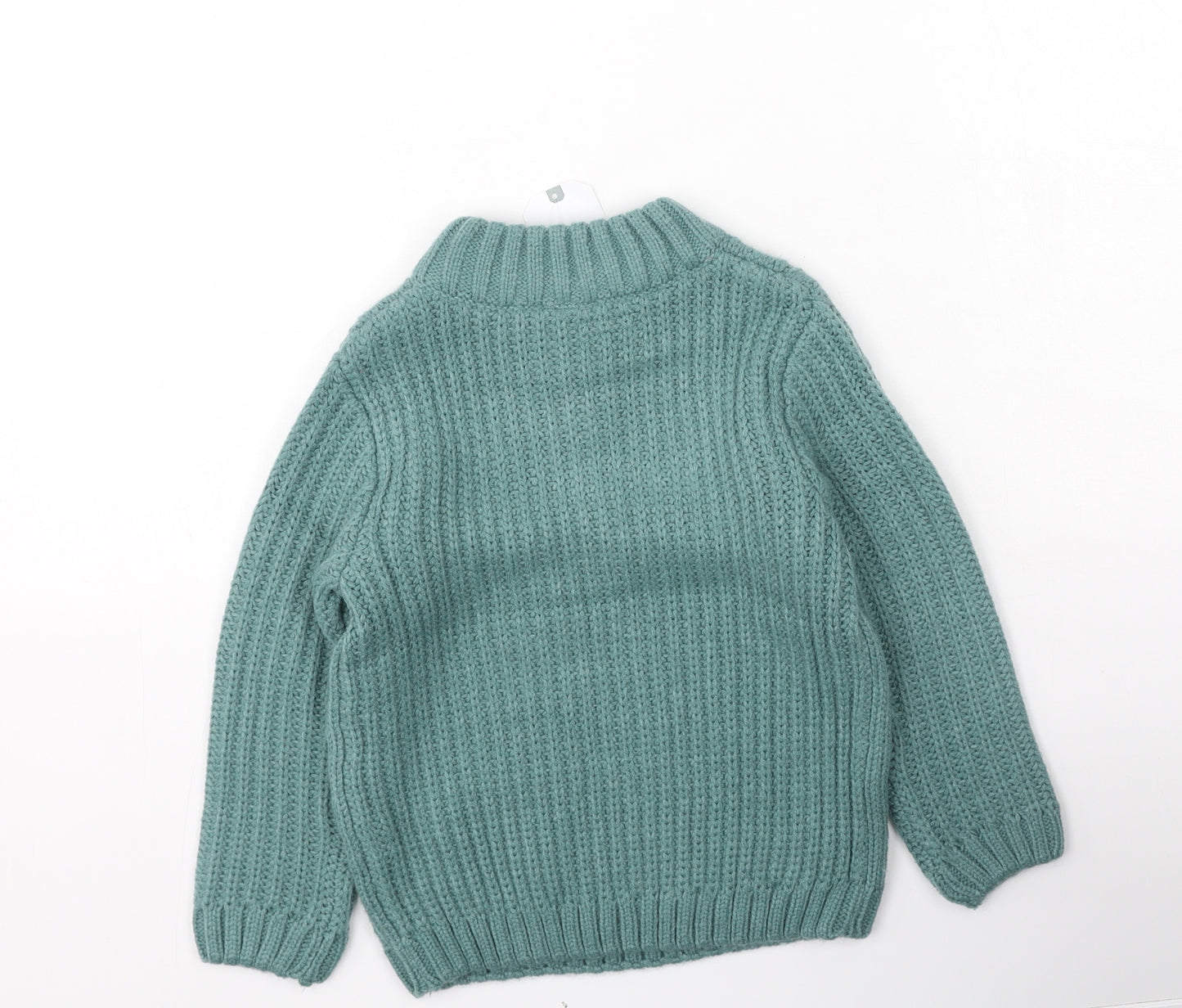 NEXT Boys Green High Neck  Acrylic Pullover Jumper Size 3-4 Years