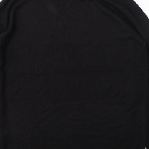 Bling Mens Black V-Neck  Polyester Pullover Jumper Size 2XL