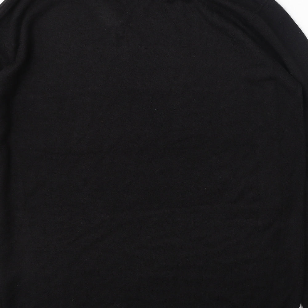Bling Mens Black V-Neck  Polyester Pullover Jumper Size 2XL