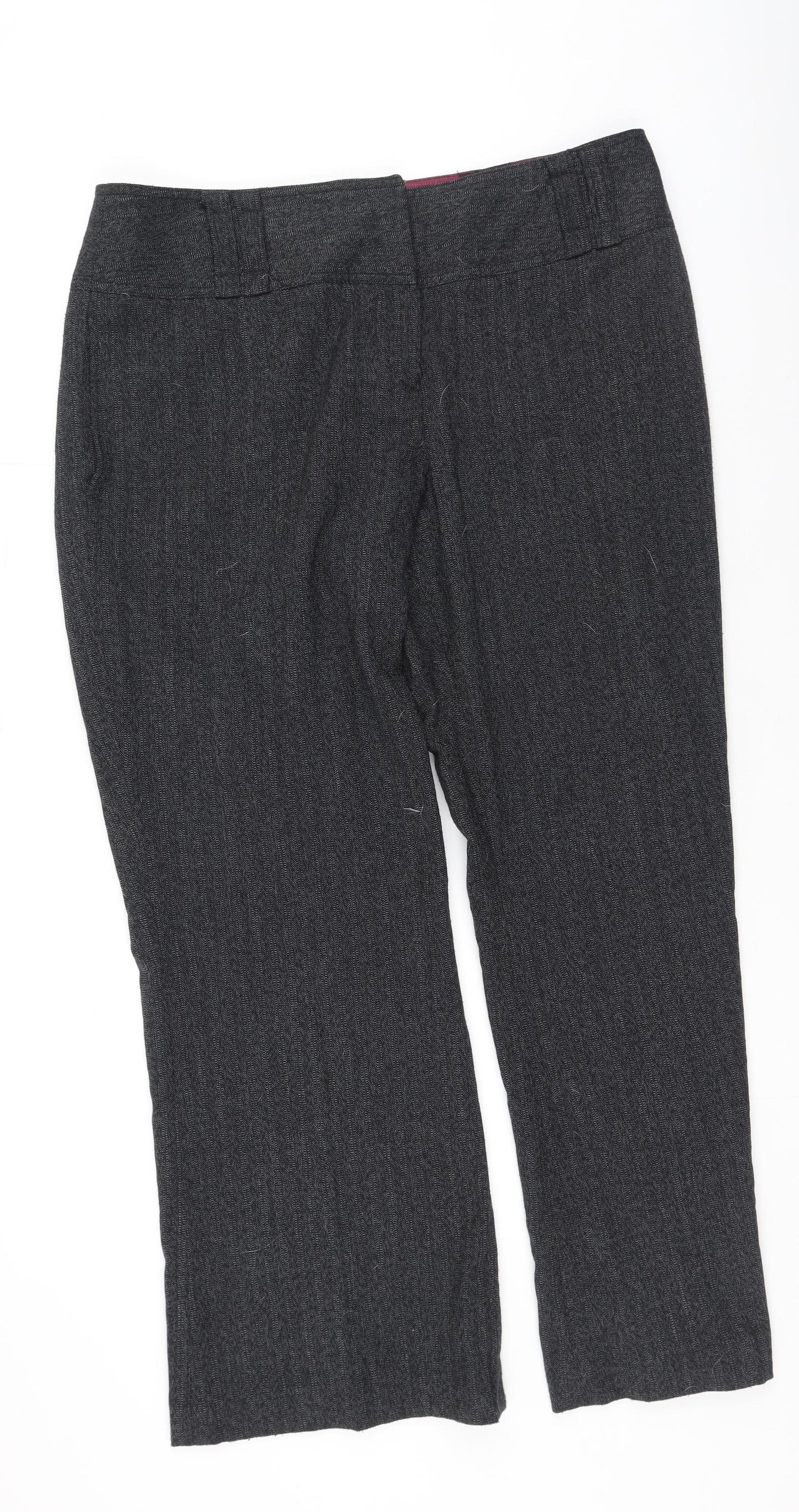 NEXT Womens Grey  Polyester Trousers  Size 16 L30 in Regular