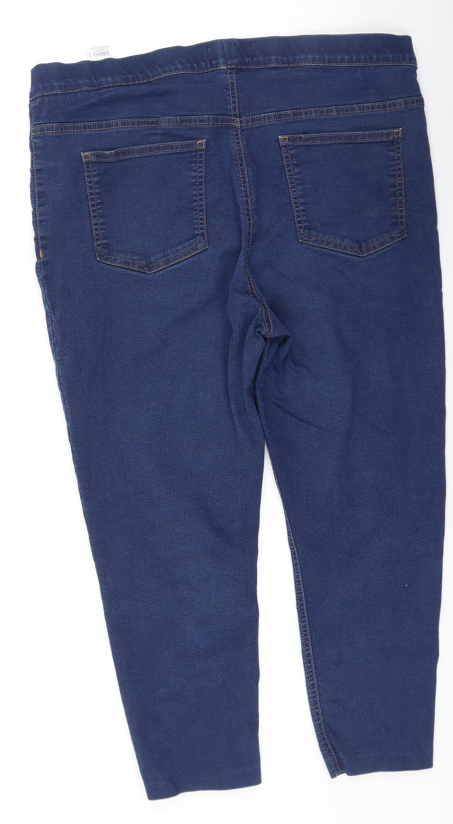 Marks and Spencer Womens Blue  Cotton Jegging Jeans Size 18 L22 in Regular