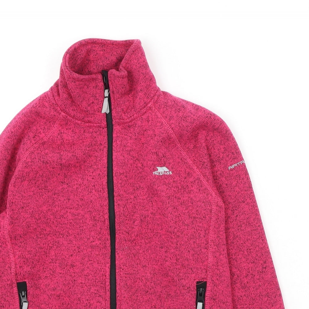 Trespass Girls Pink High Neck  Polyester Full Zip Jumper Size 9-10 Years