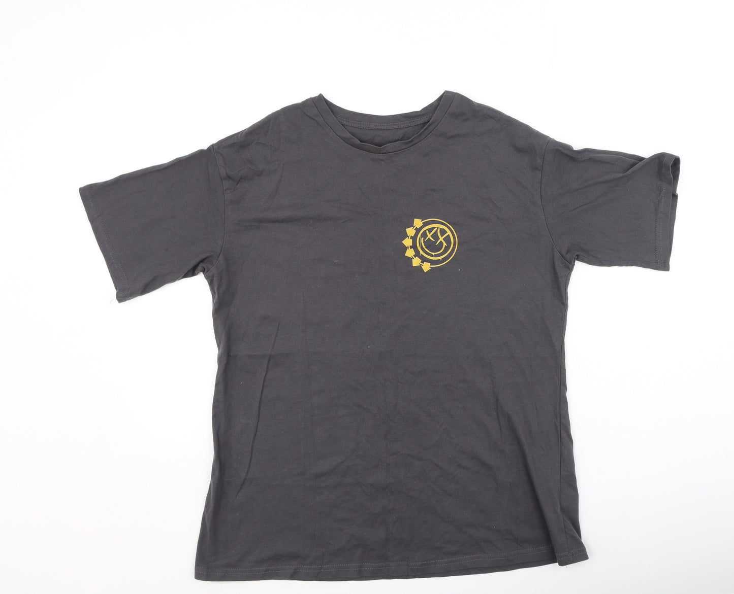 Dazy Mens Grey  Cotton  T-Shirt Size M Round Neck