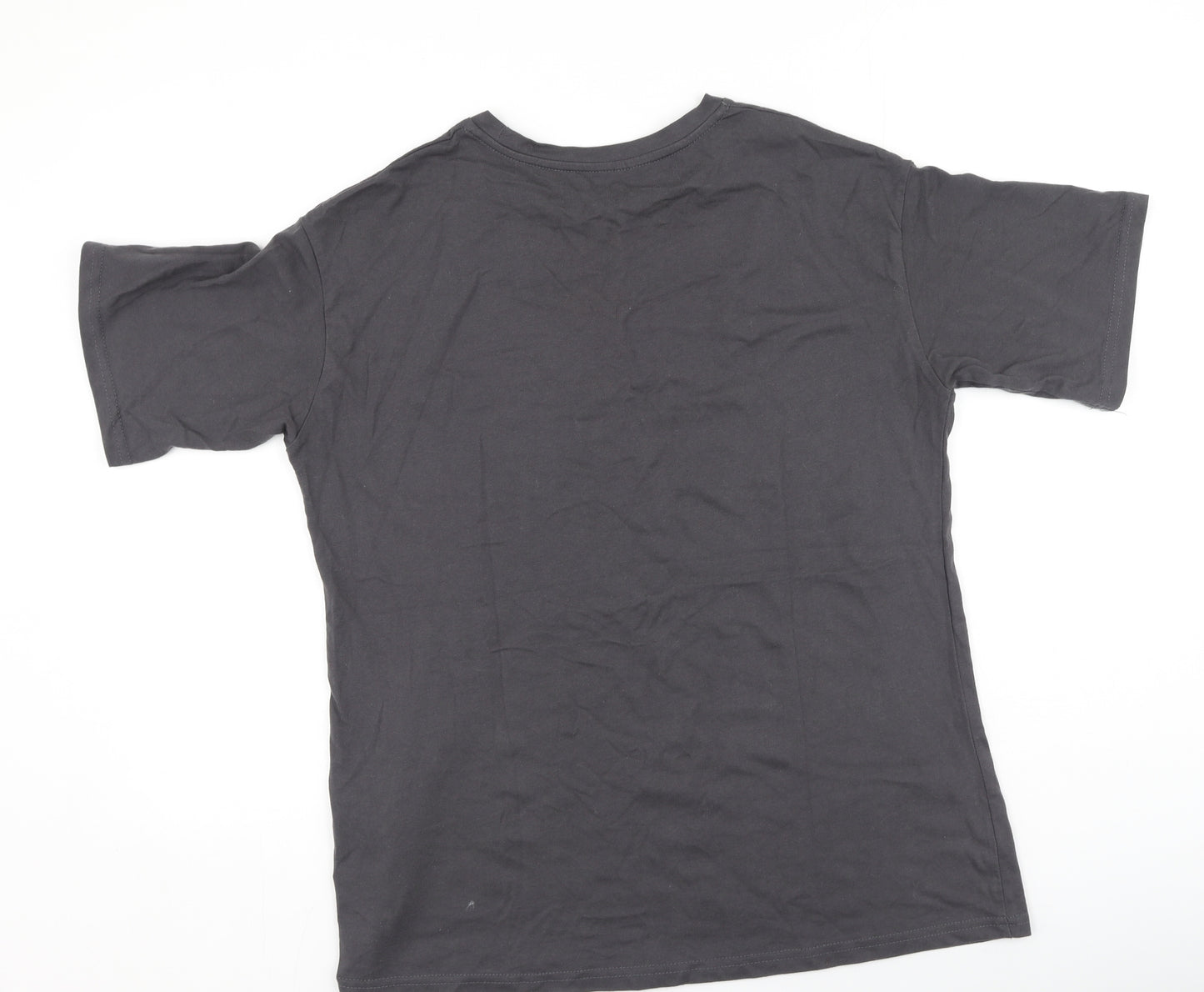 Dazy Mens Grey  Cotton  T-Shirt Size M Round Neck