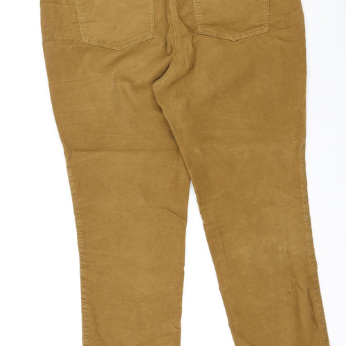 Marks and Spencer Womens Brown  Cotton Trousers  Size 14 L29 in Regular