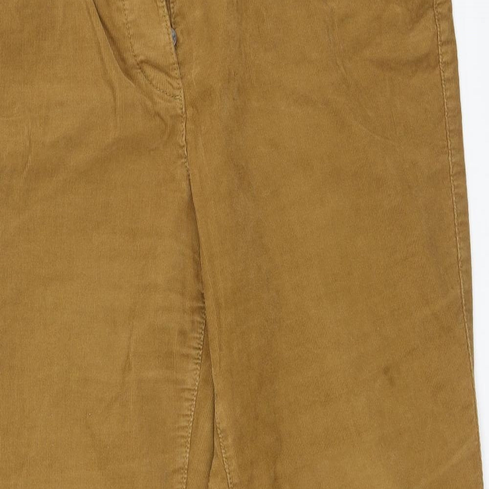 Marks and Spencer Womens Brown  Cotton Trousers  Size 14 L29 in Regular