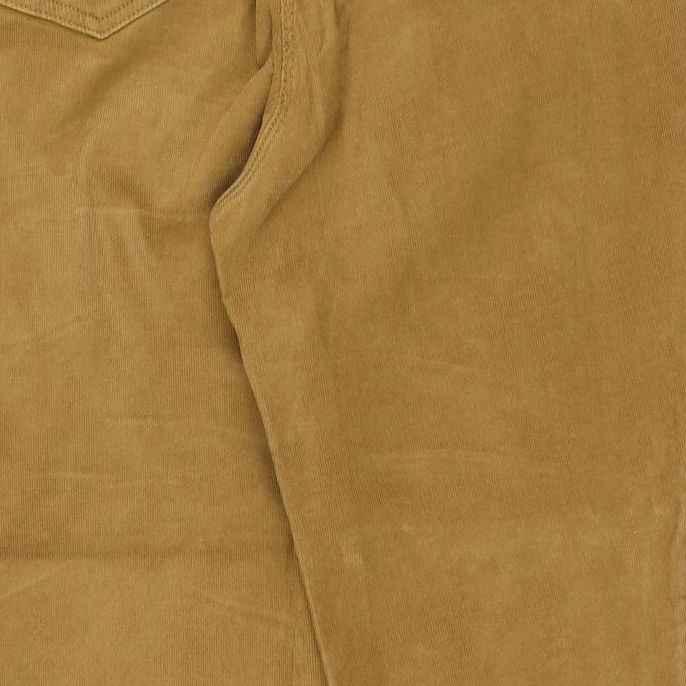 Marks and Spencer Womens Brown  Cotton Trousers  Size 14 L29 in Regular