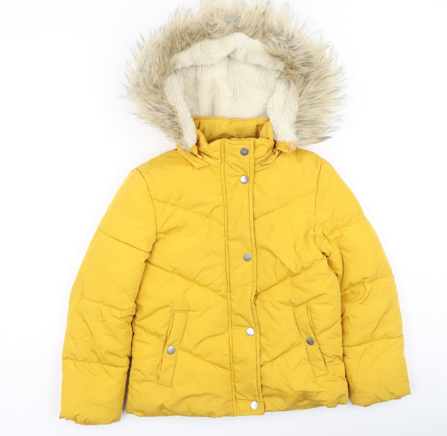Primark Girls Yellow   Puffer Jacket Coat Size 8-9 Years