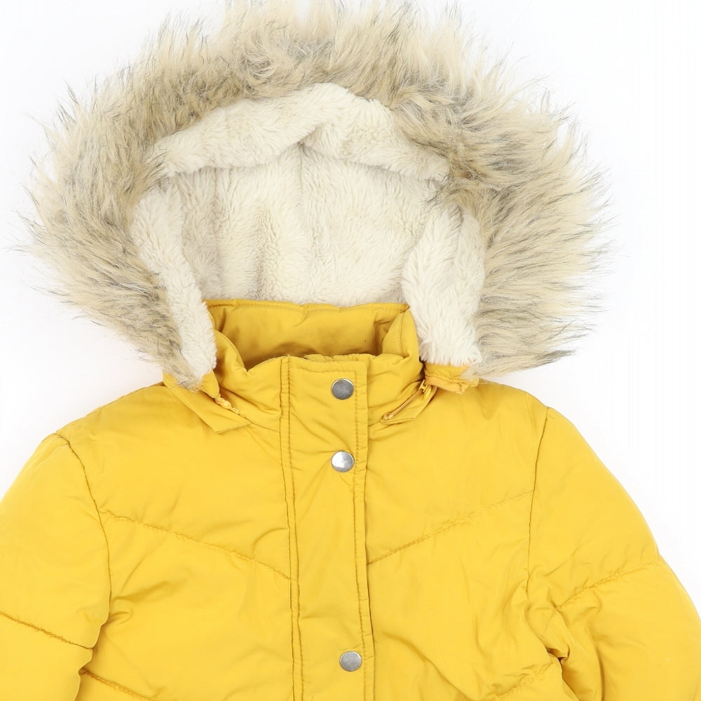 Primark Girls Yellow   Puffer Jacket Coat Size 8-9 Years