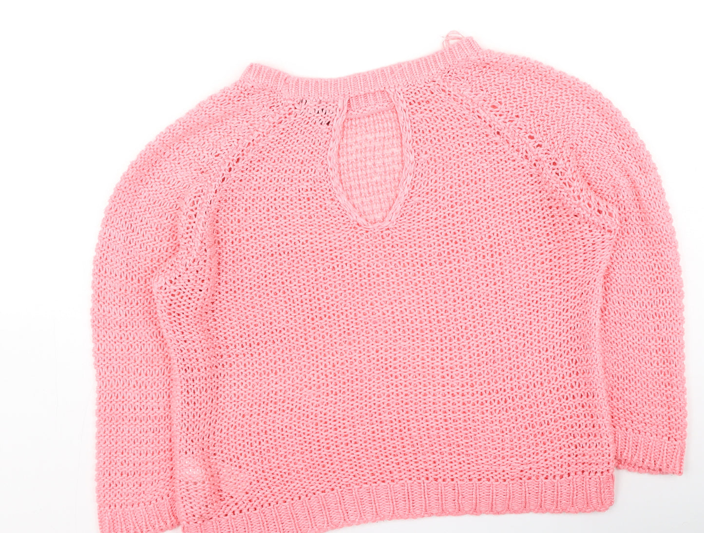New Look Womens Pink Round Neck  Acrylic Pullover Jumper Size S