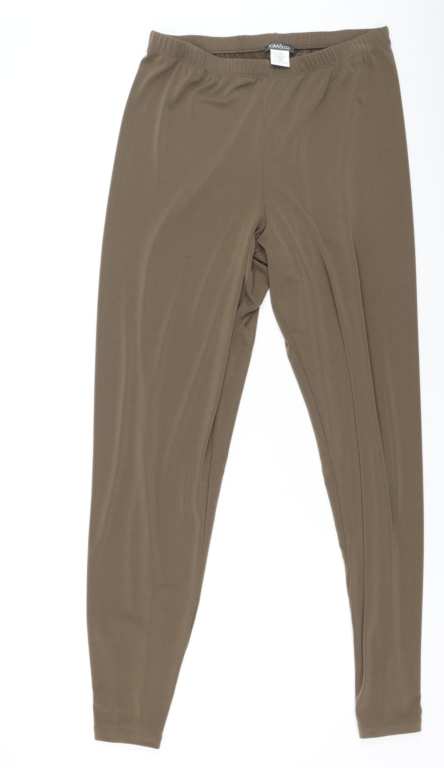 Kim & Co Womens Green  Polyester Jogger Trousers Size M L30 in Regular