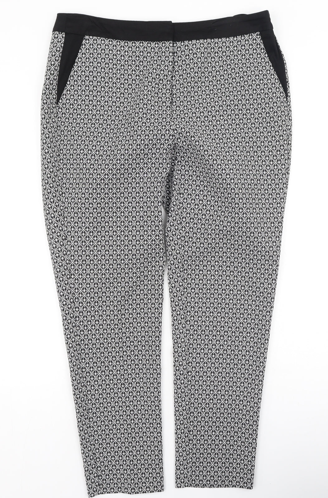 F&F Womens Black  Polyester Trousers  Size 12 L29 in Regular