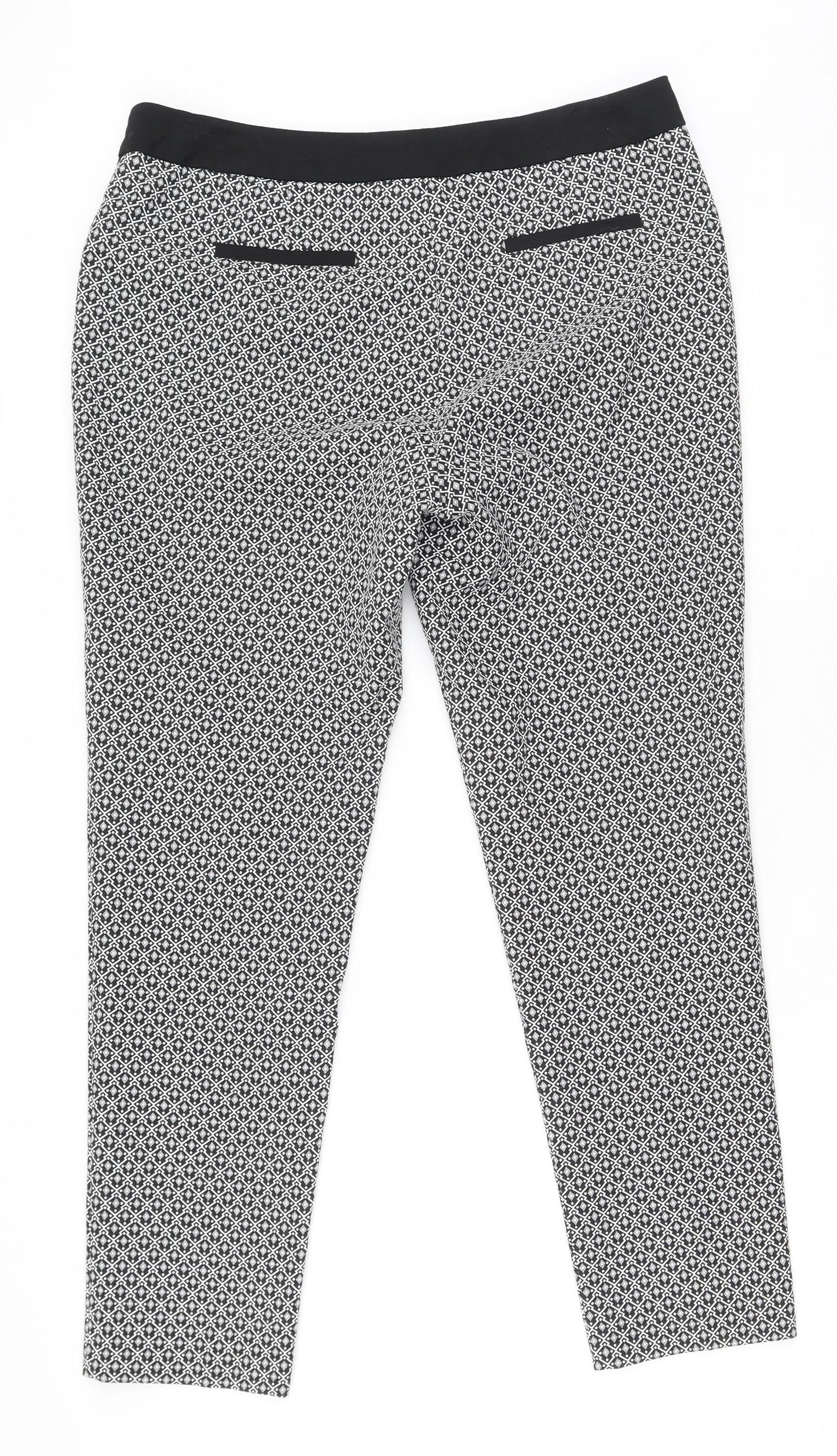 F&F Womens Black  Polyester Trousers  Size 12 L29 in Regular