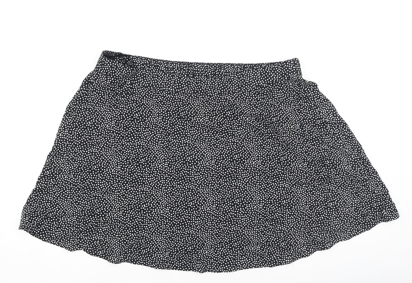 Papaya Womens Black Polka Dot Viscose Skater Skirt Size 18